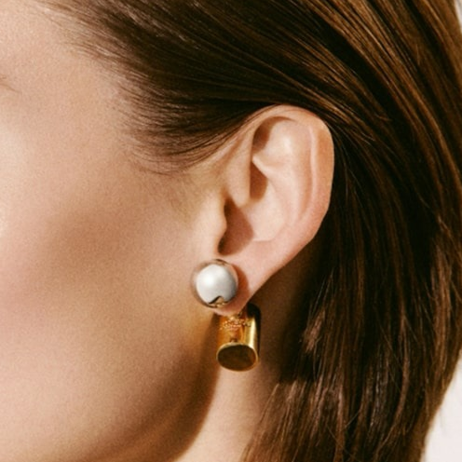 JACQUEMUS Les Boucles Perlina - Gold / Silver