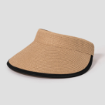 8 seconds Summer Raffia Mesh Visor with Knitted Band — Beige