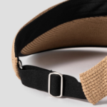 8 seconds Summer Raffia Mesh Visor with Knitted Band — Beige