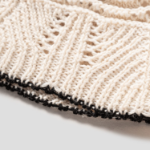8 seconds Summer Knit Bucket Hat with Contrast Trim — Ivory