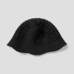 8 seconds Summer Knit Bucket Hat with Contrast Trim — Black