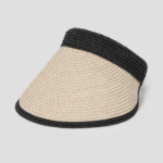 8 seconds Summer Knit Sun Visor with Contrast Trim — Beigе