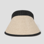 8 seconds Summer Knit Sun Visor with Contrast Trim — Beigе