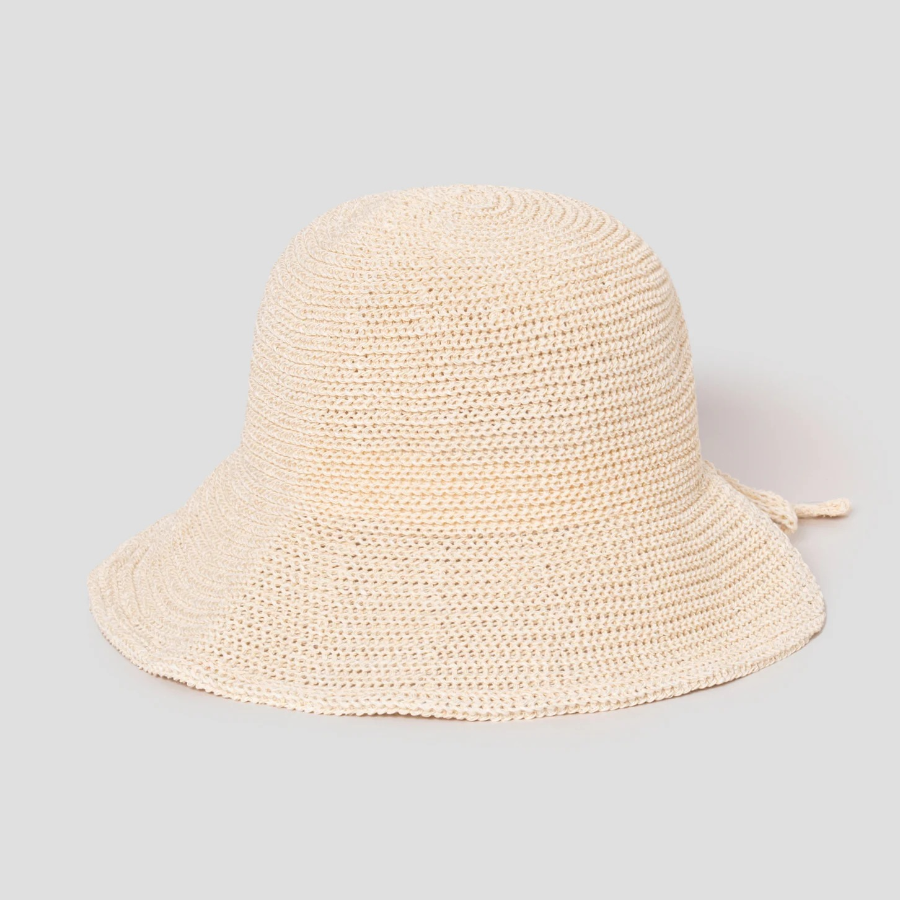 8 seconds Wide Brim Bonnet— Ivory