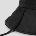 8 seconds Wide Brim Bucket Hat with Nylon Straps — Black