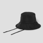 8 seconds Wide Brim Bucket Hat with Nylon Straps — Black