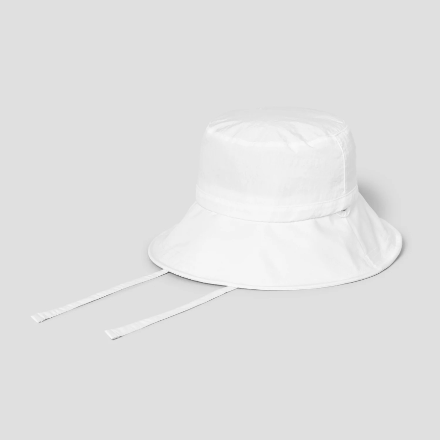8 seconds Wide Brim Bucket Hat with Nylon Straps — Ivory