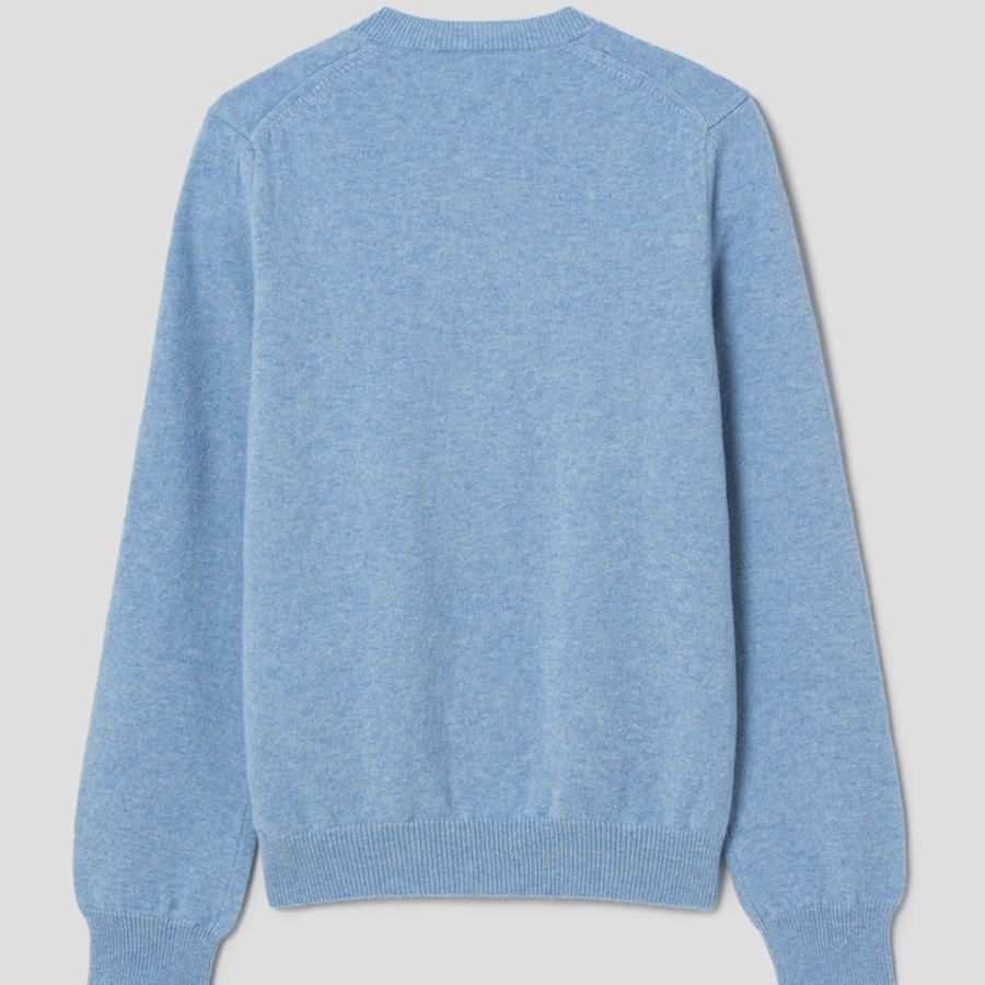 PLAY COMME DES GARÇONS (Unisex) Pastel Small Red Heart Wappen Cardigan – Sky Blue