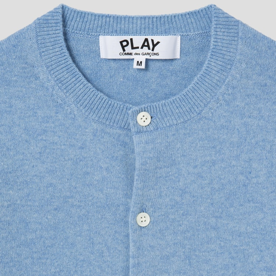 PLAY COMME DES GARÇONS (Unisex) Pastel Small Red Heart Wappen Cardigan – Sky Blue