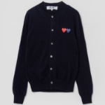PLAY COMME DES GARÇONS (Unisex) Double Heart Wappen Cardigan – Navy