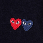 PLAY COMME DES GARÇONS (Unisex) Double Heart Wappen Cardigan – Navy