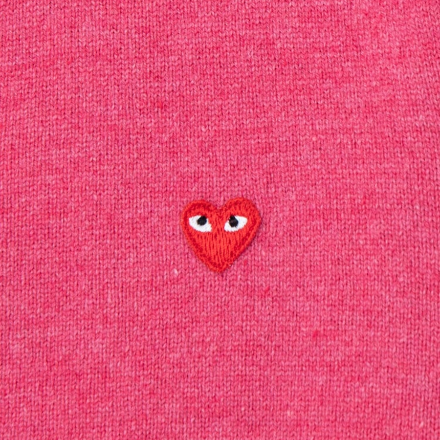 PLAY COMME DES GARÇONS (Unisex) Small Red Heart Wappen Cardigan – Pink