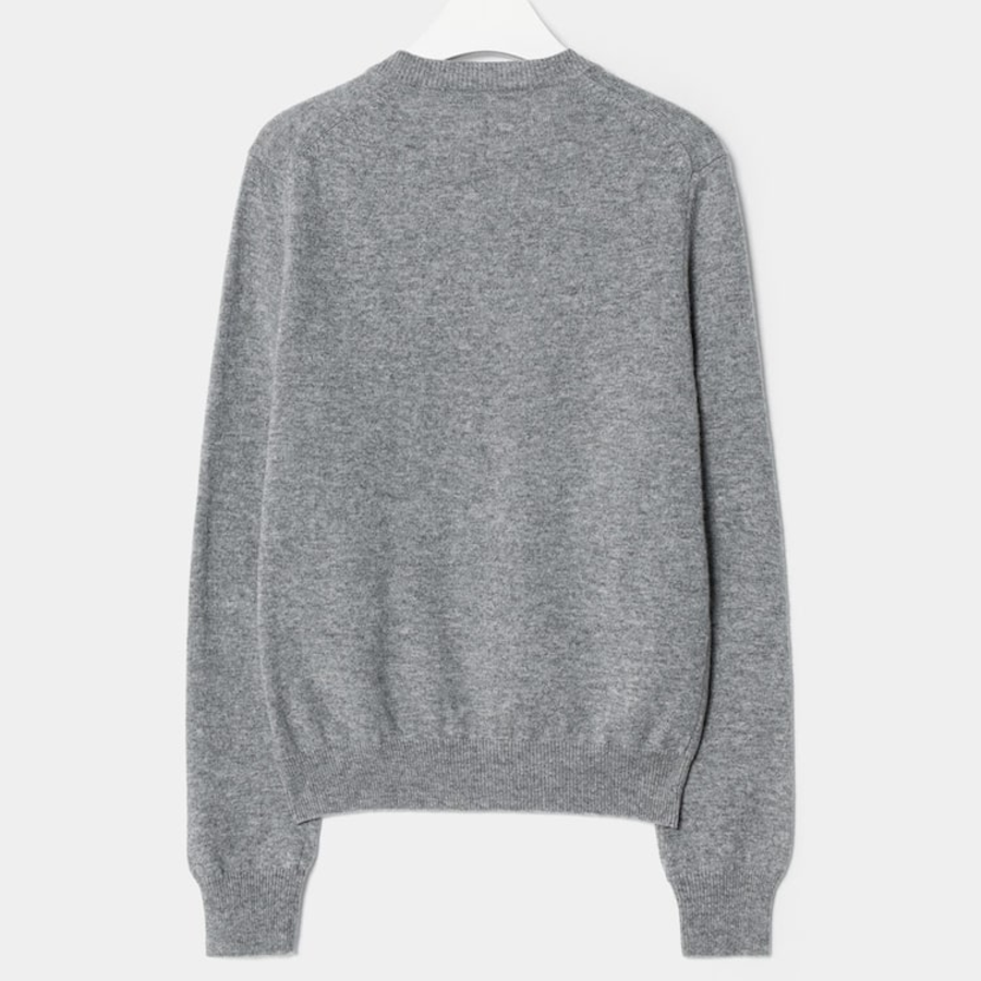 PLAY COMME DES GARÇONS (Unisex) White Heart Wappen Cardigan – Grey