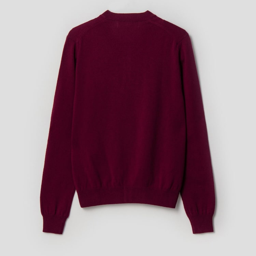 PLAY COMME DES GARÇONS (Unisex) Red Heart Wappen Cardigan – Burgundy