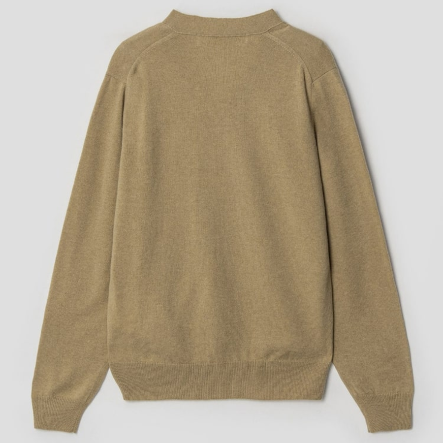 PLAY COMME DES GARÇONS (Unisex) White Heart Wappen Cardigan – Camel