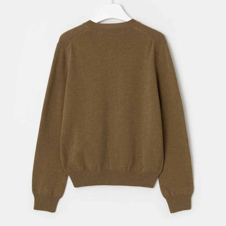 PLAY COMME DES GARÇONS (Unisex) Double Red Heart Wappen Cardigan – Brown