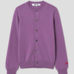 PLAY COMME DES GARÇONS (Women) Pastel Small Red Heart Wappen Cardigan – Purple