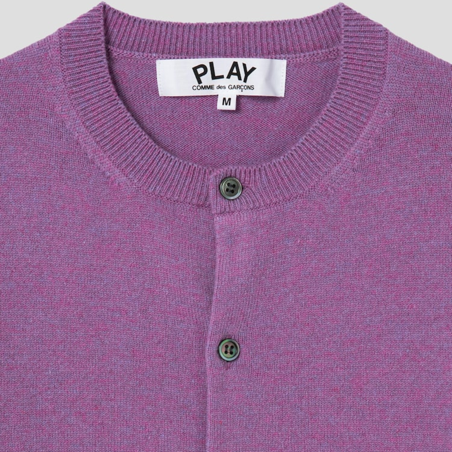 PLAY COMME DES GARÇONS (Women) Pastel Small Red Heart Wappen Cardigan – Purple