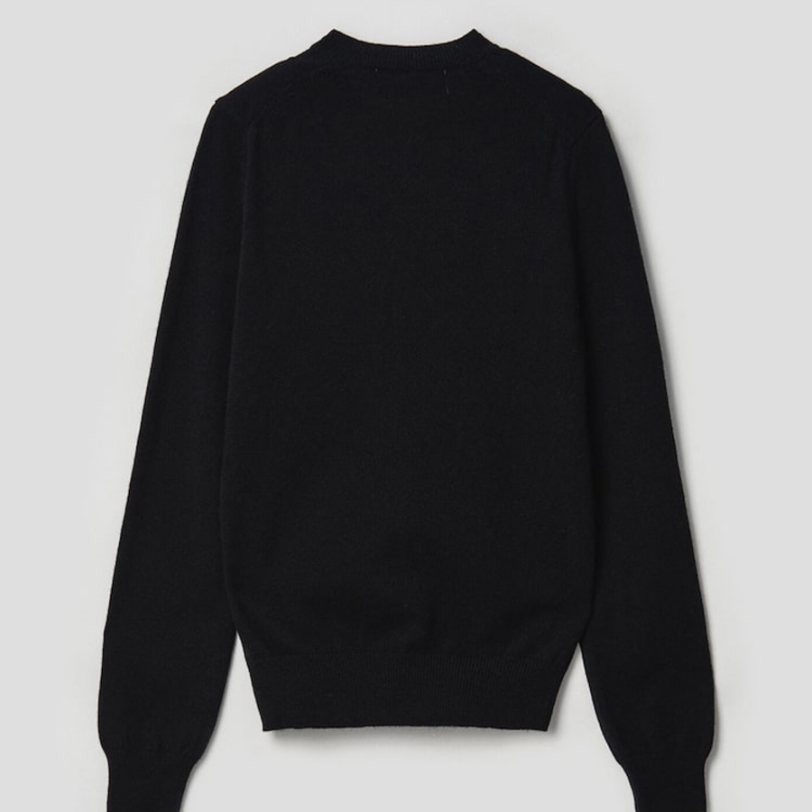 PLAY COMME DES GARÇONS (Women) Double Red Heart Wappen Cardigan – Black