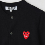PLAY COMME DES GARÇONS (Women) Double Red Heart Wappen Cardigan – Black