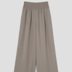 Theory Women Silk Combo Rib Waistband Pants - Soft Taupe