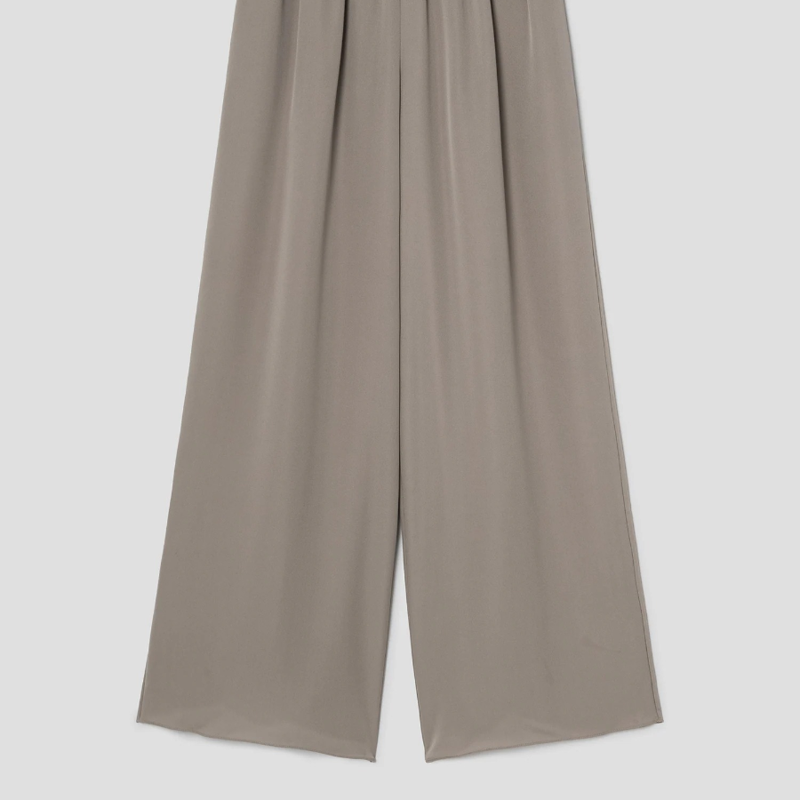 Theory Women Silk Combo Rib Waistband Pants - Soft Taupe