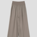 Theory Women Silk Combo Rib Waistband Pants - Soft Taupe