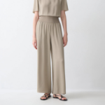 Theory Women Silk Combo Rib Waistband Pants - Soft Taupe