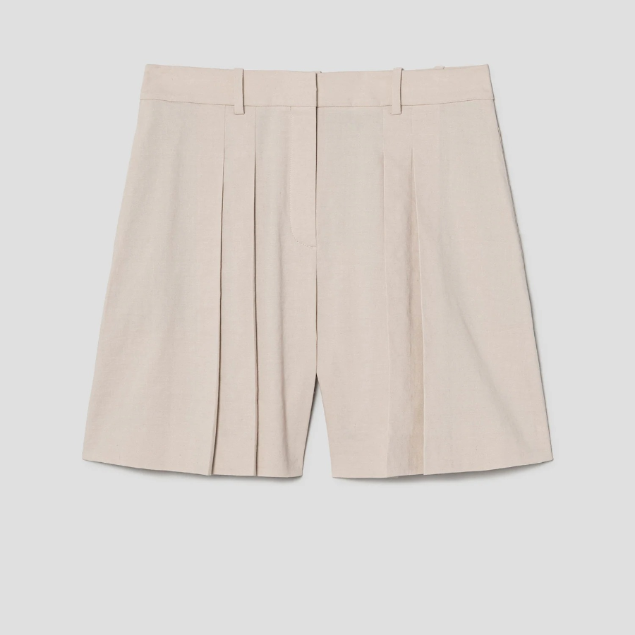 Theory Women Good Crunch Pleated Front Short - Straw
