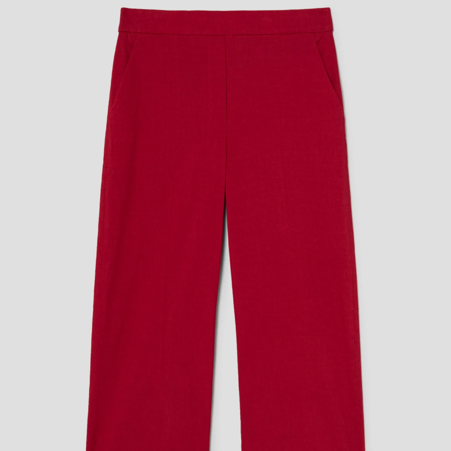 Theory Women Good Crunch Relax Straight Pants - Cherry