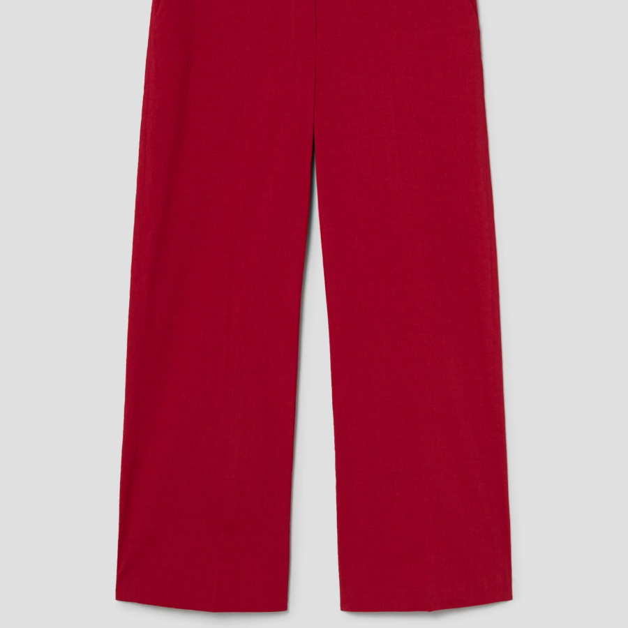 Theory Women Good Crunch Relax Straight Pants - Cherry