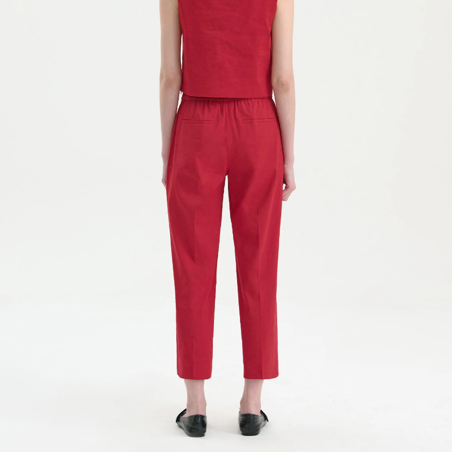Theory Women Good Crunch Relax Straight Pants - Cherry