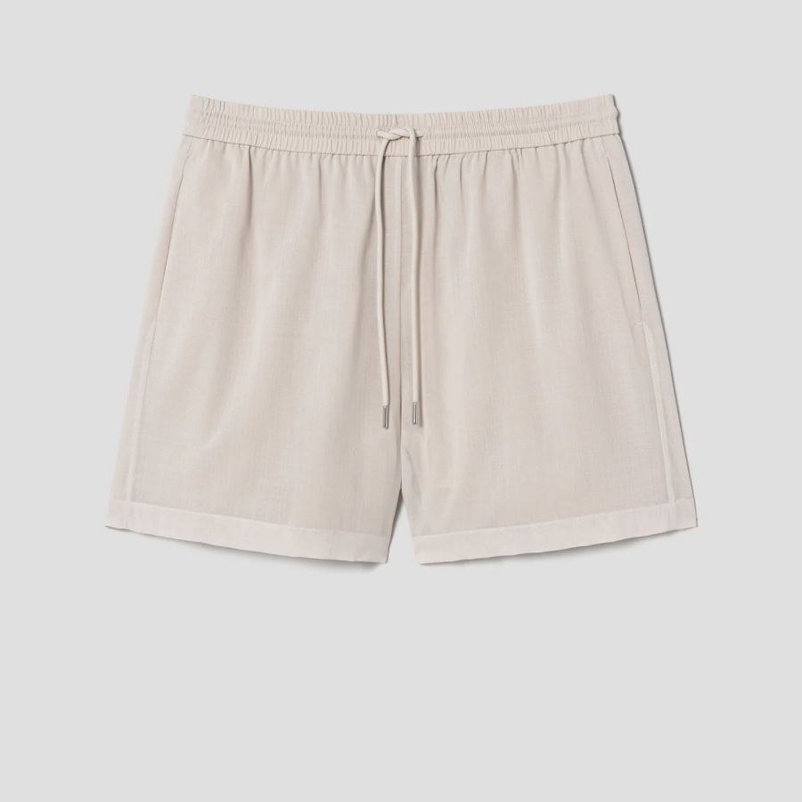 Theory Women Lightweight Wool Drawcord Shorts - Sand