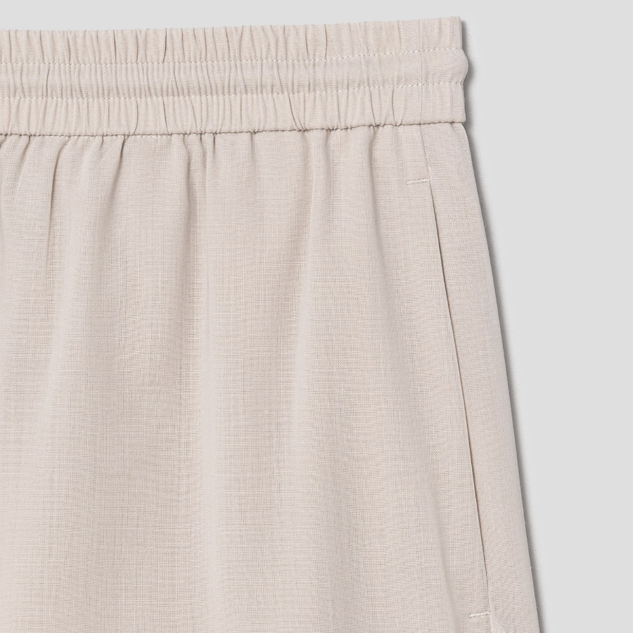 Theory Women Lightweight Wool Drawcord Shorts - Sand