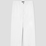 Theory Women Drape Denim Wide Straight Denim Pants - Optic White
