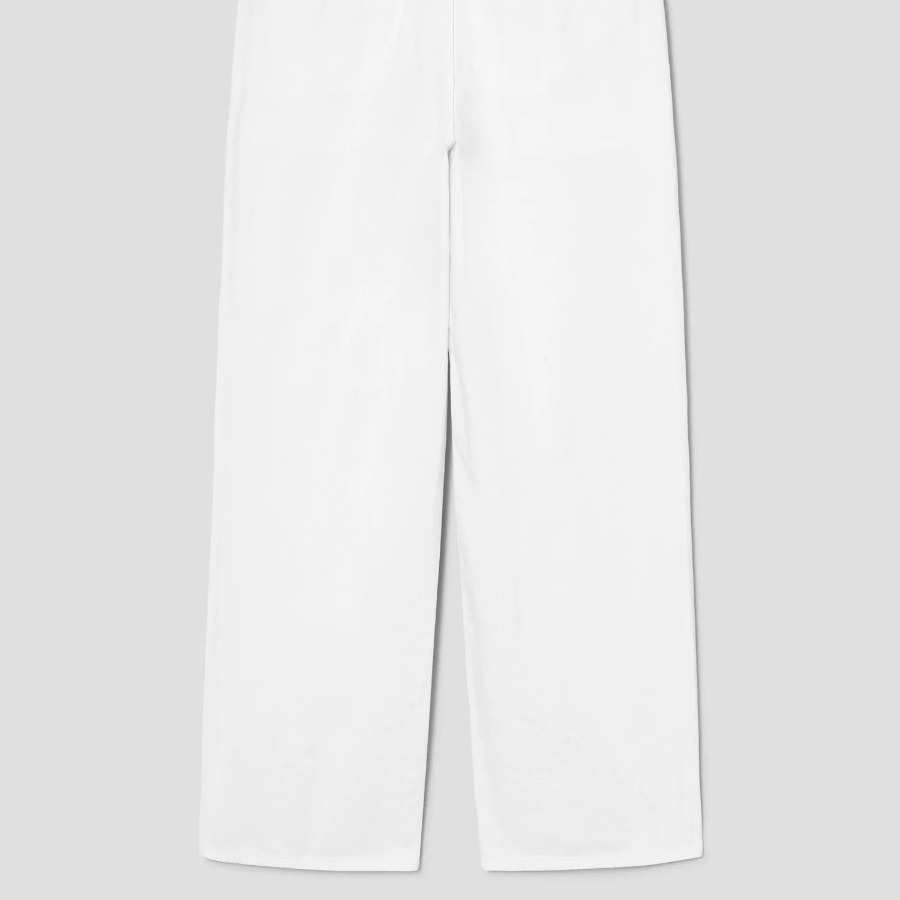 Theory Women Drape Denim Wide Straight Denim Pants - Optic White