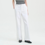 Theory Women Drape Denim Wide Straight Denim Pants - Optic White