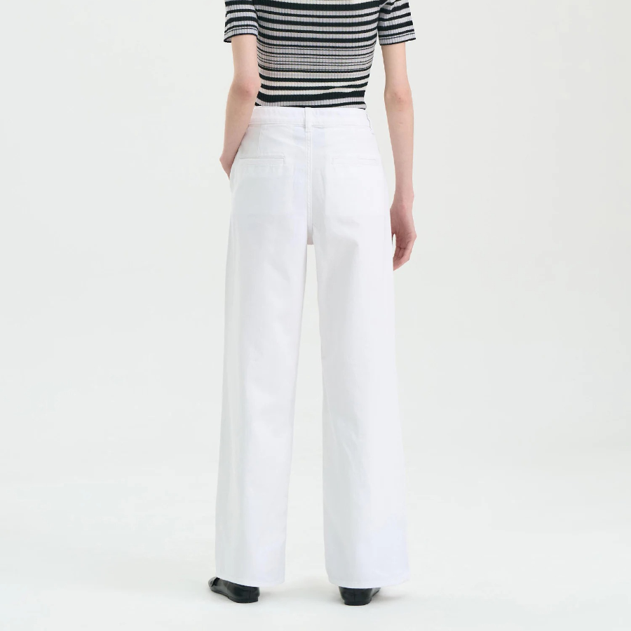 Theory Women Drape Denim Wide Straight Denim Pants - Optic White