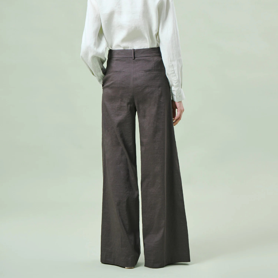 Theory Women Good Crunch Highwaist Trouser - Coffee