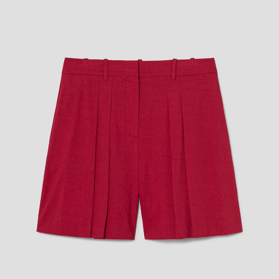 Theory Women Good Crunch Pleated Front Short - Cherry