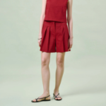 Theory Women Good Crunch Pleated Front Short - Cherry