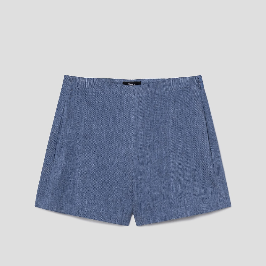 Theory Women Denim Crunch Short - Light Denim