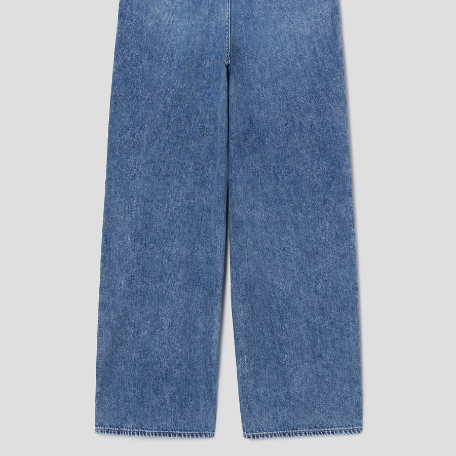 Theory Women Drape Denim Wide Straight Denim Pants - Light Indigo