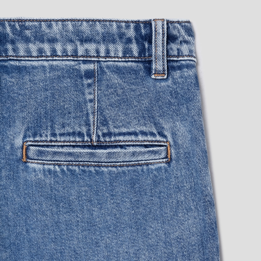 Theory Women Drape Denim Wide Straight Denim Pants - Light Indigo