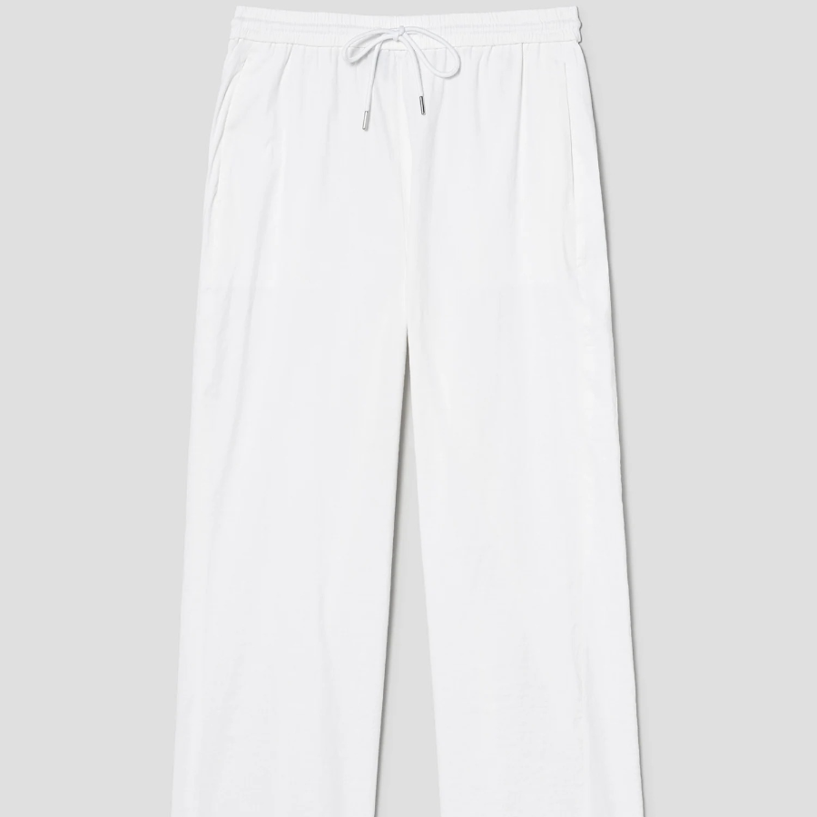 Theory Women White Crunch Drawcord Pull On Pants - White