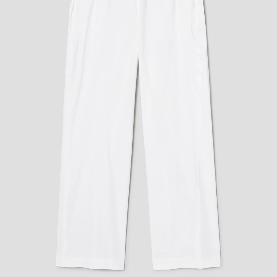 Theory Women White Crunch Drawcord Pull On Pants - White