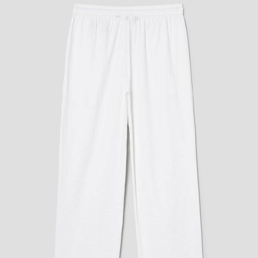 Theory Women White Crunch Drawcord Pull On Pants - White