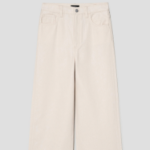 Theory Women Soft Denim High Waist Wide Jean - Ecru