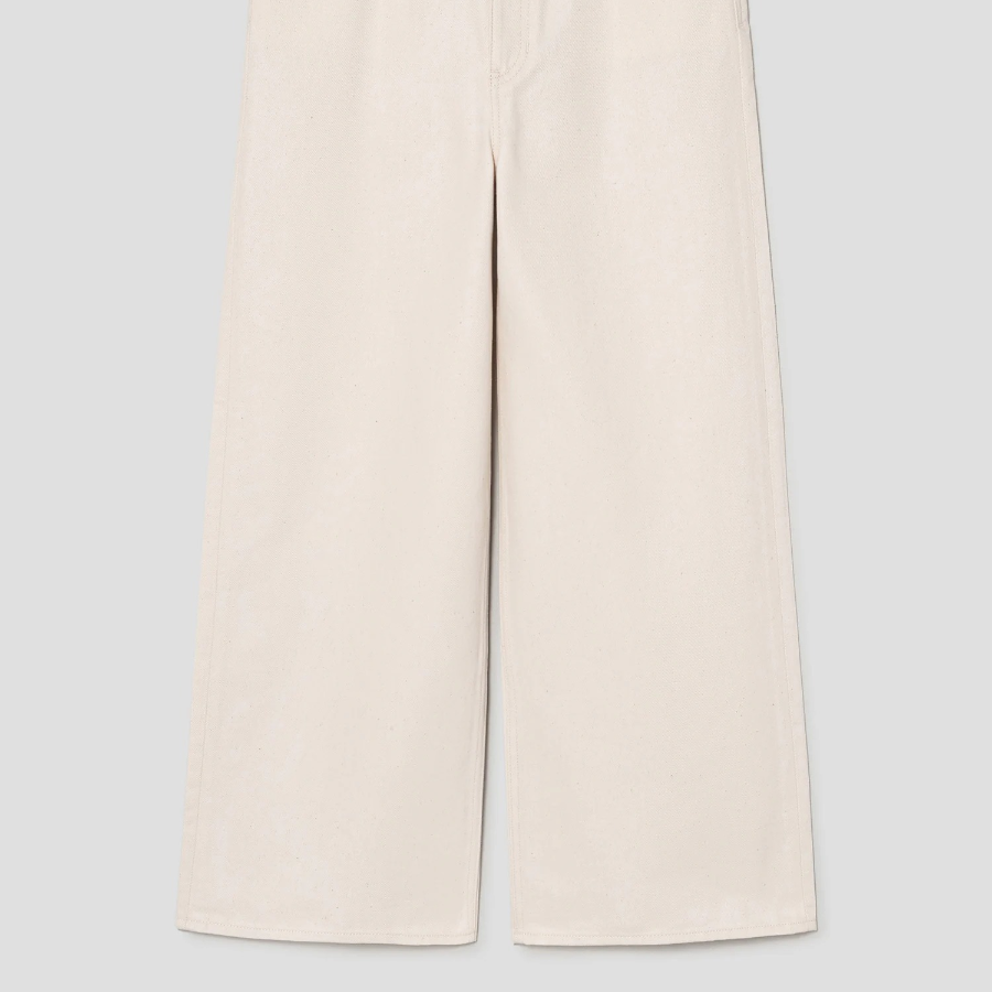 Theory Women Soft Denim High Waist Wide Jean - Ecru