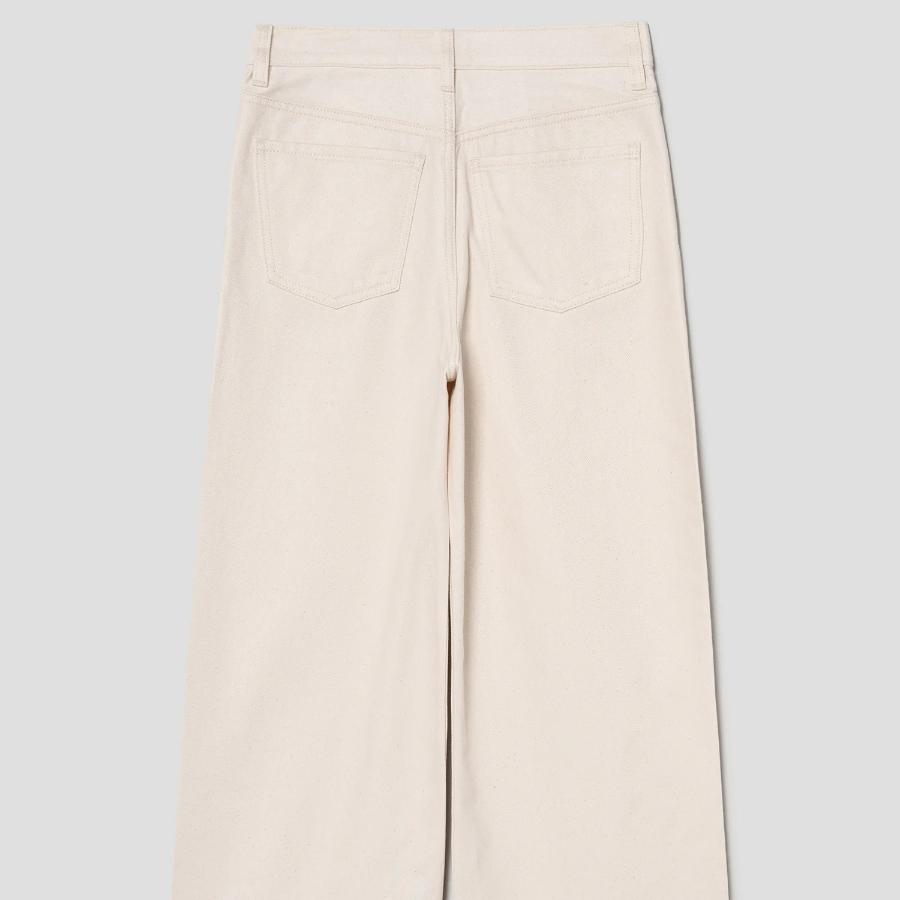 Theory Women Soft Denim High Waist Wide Jean - Ecru